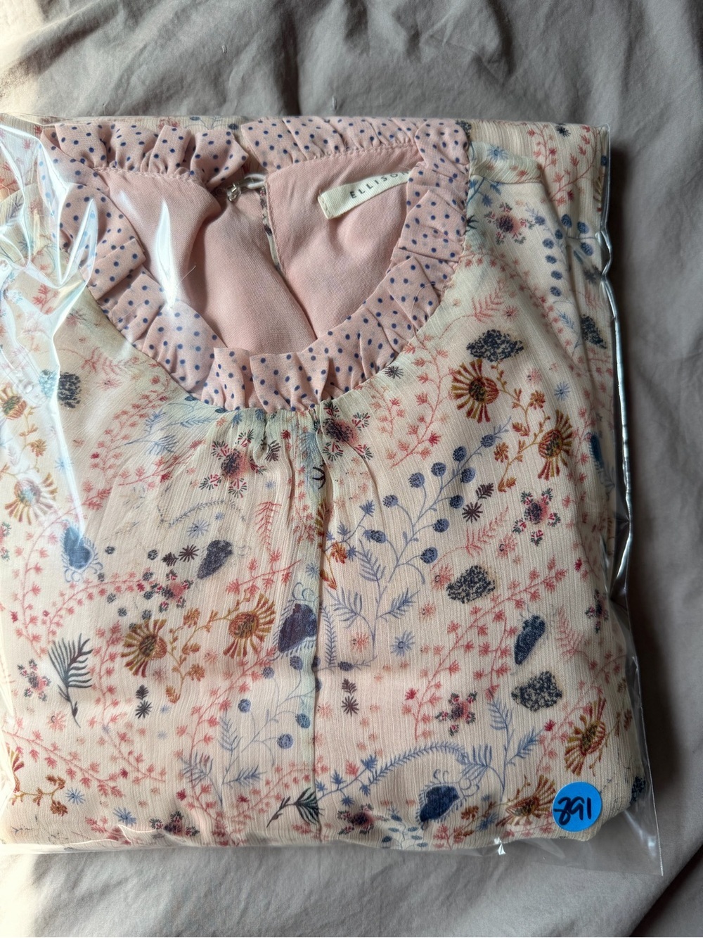 Ellison Pink Floral Polka Dot Mixed Print Ruffle Tiered Midi Dress Size M Flowy - Picture 8 of 8